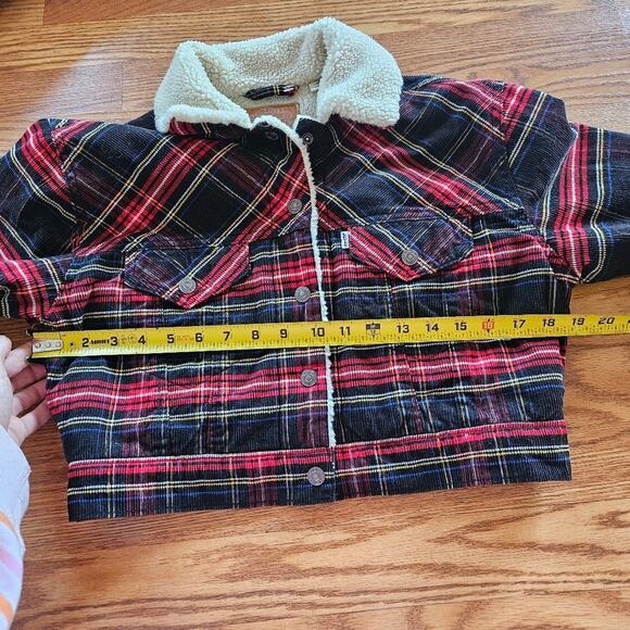 Levi's Premium Ex-boyfriend Sherpa Trucker Jacket in Plaid Size XS - Picture 5 of 6